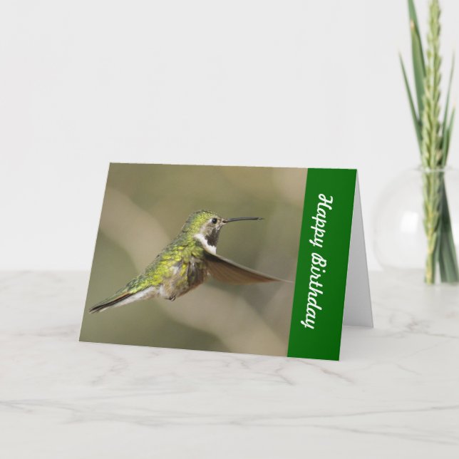 Tarjeta de cumpleaños del colibrí (Anverso)