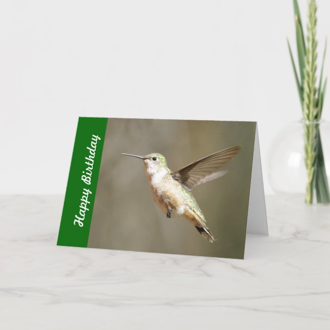 Tarjeta de cumpleaños del colibrí (Anverso)