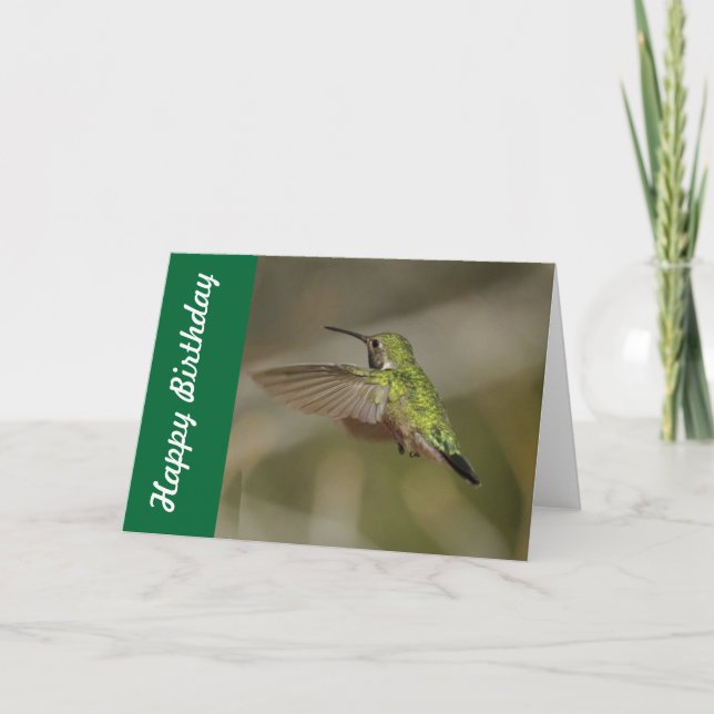Tarjeta de cumpleaños del colibrí (Anverso)