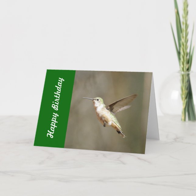 Tarjeta de cumpleaños del colibrí (Anverso)