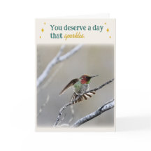 Tarjeta de cumpleaños del colibrí doblada