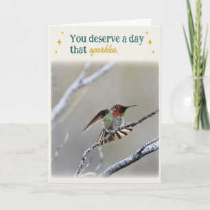 Tarjeta de cumpleaños del colibrí doblada
