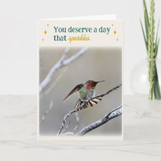 Tarjeta de cumpleaños del colibrí doblada