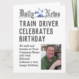 Tarjeta de cumpleaños del conductor del tren para