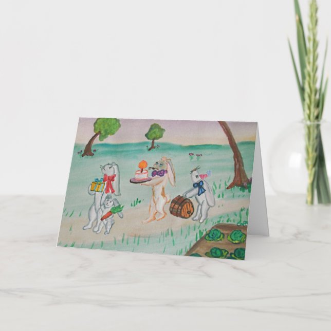 Tarjeta de cumpleaños del conejito (Anverso)
