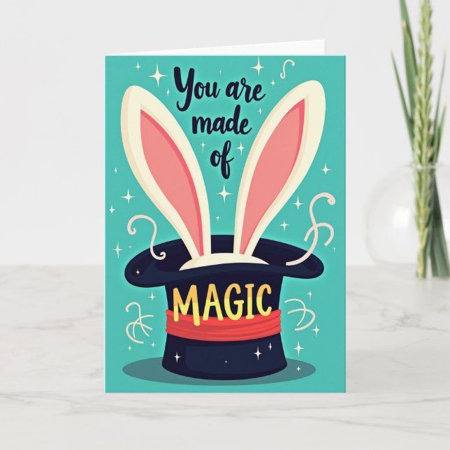 Tarjeta de cumpleaños del conejo maravilla (Anverso)