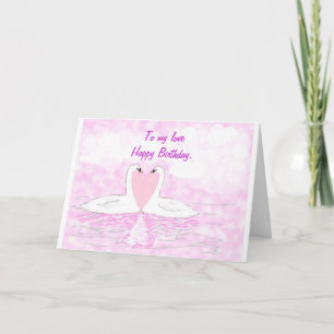 Tarjeta de cumpleaños del corazón del amor de la p