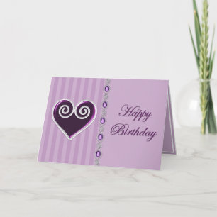 Tarjeta de cumpleaños del corazón y de las joyas