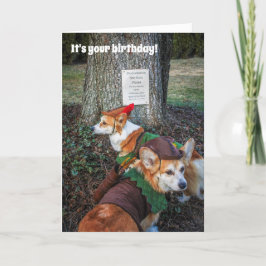 Tarjeta de cumpleaños del Corgi de Robin Hood