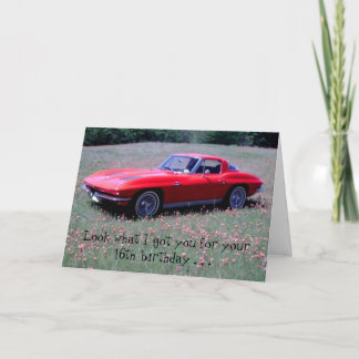 Tarjeta de cumpleaños del Corvette