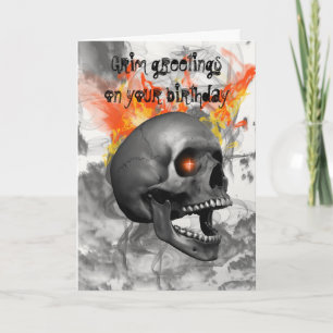 Tarjeta de cumpleaños del cráneo que grita