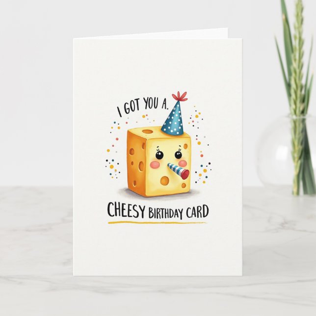 Tarjeta de cumpleaños del cubo alegre (Anverso)