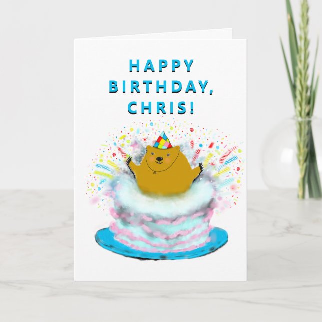 Tarjeta de cumpleaños del Día de la Marmota (Anverso)