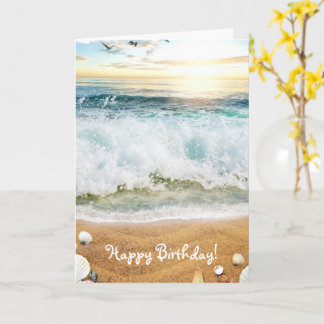 TARJETA DE CUMPLEAÑOS DEL DÍA DE LA PLAYA DEL pers