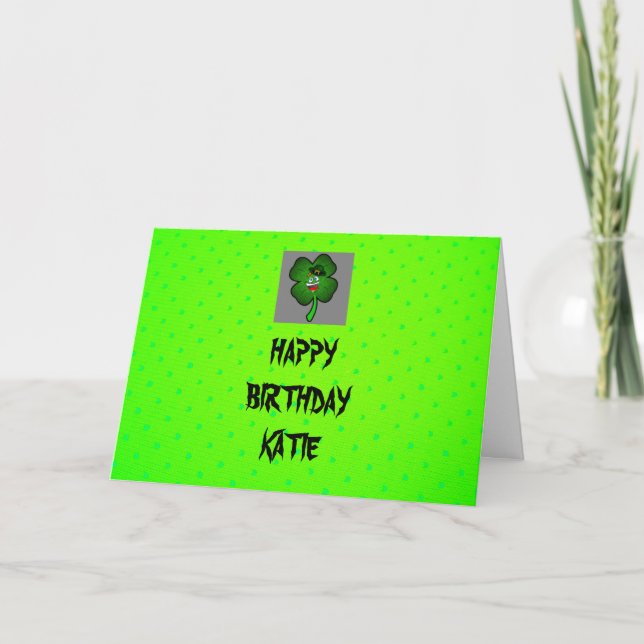 Tarjeta de cumpleaños del Día de San Patricio (Anverso)