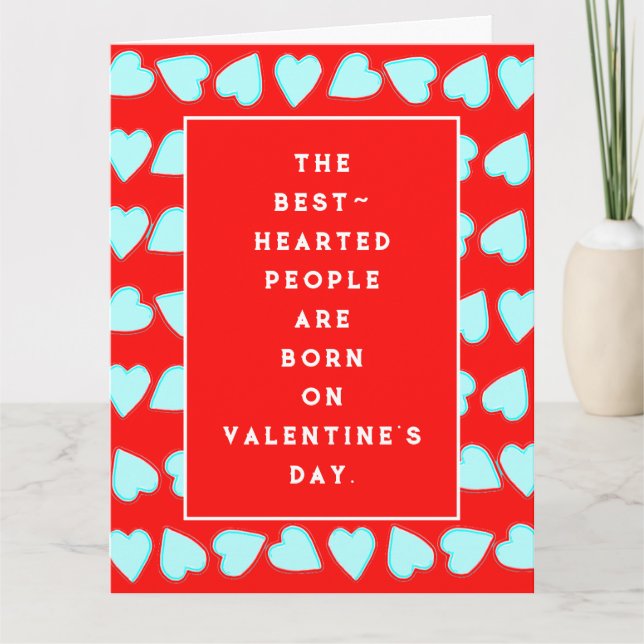 Tarjeta de cumpleaños del día de San Valentín (Anverso)
