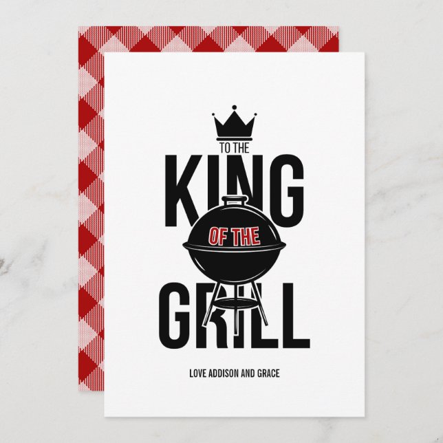 Tarjeta de cumpleaños del Día del Rey del Grill (Anverso / Reverso)