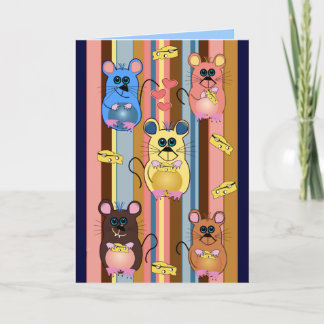 Tarjeta de cumpleaños del dibujo animado con los