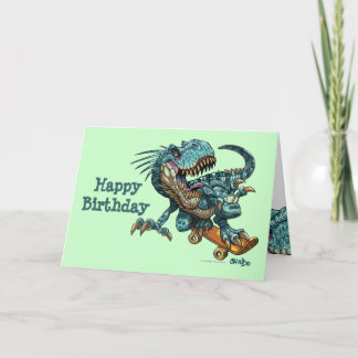 Tarjeta de cumpleaños del dinosaurio