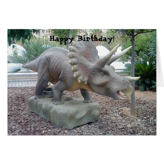 Tarjeta de cumpleaños del dinosaurio del