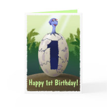 Tarjeta de cumpleaños del dinosaurio del bebé