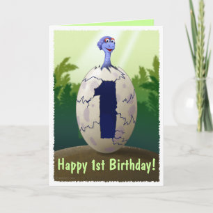 Tarjeta de cumpleaños del dinosaurio del bebé