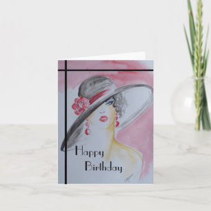 Tarjeta de cumpleaños del diseño del art déco