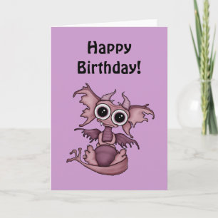 Tarjeta de cumpleaños del dragón del bebé