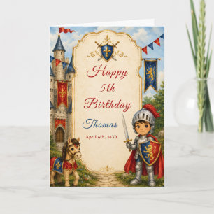 Tarjeta de cumpleaños del dragón del castillo de l