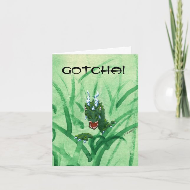 Tarjeta de cumpleaños del dragón sorpresa (Anverso)