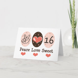 Tarjeta de cumpleaños del dulce dieciséis del amor