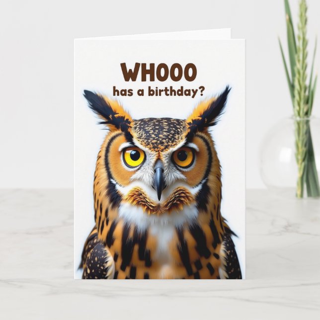 Tarjeta de cumpleaños del dulce pájaro sabio (Anverso)