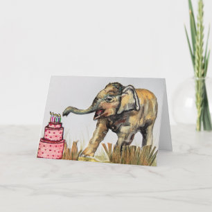 Tarjeta de cumpleaños del elefante