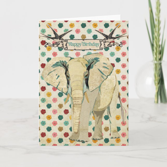 Tarjeta de cumpleaños del elefante blanco (Anverso)