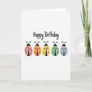 Tarjeta de cumpleaños del escarabajo pastel