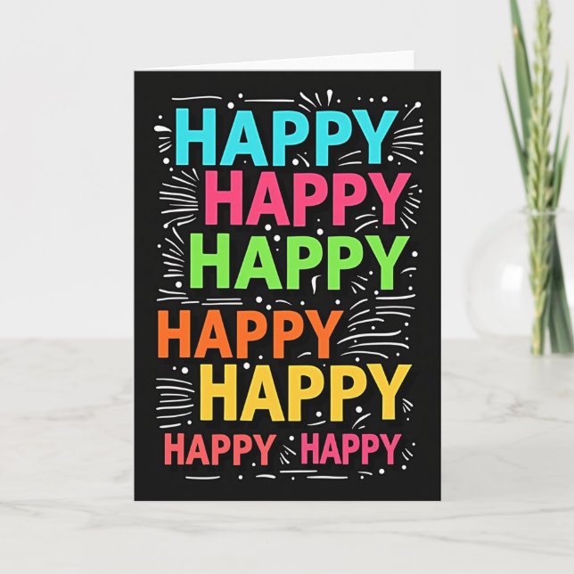 Tarjeta de cumpleaños del espectro alegre (Anverso)