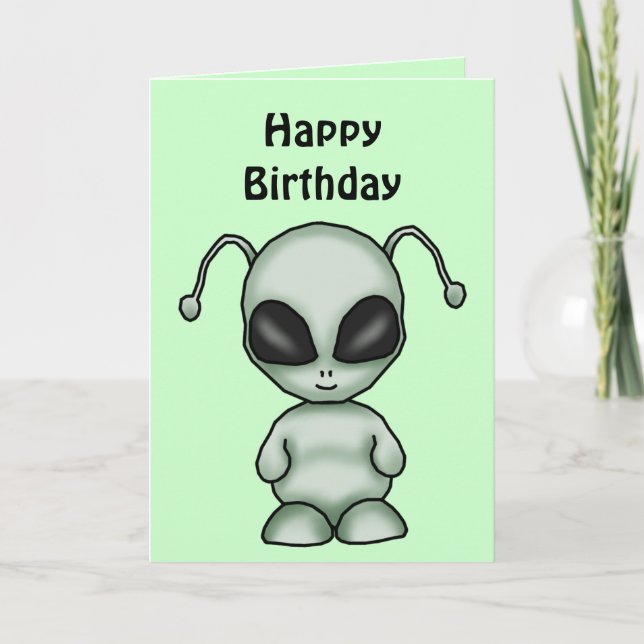 Tarjeta de cumpleaños del extranjero de espacio (Anverso)