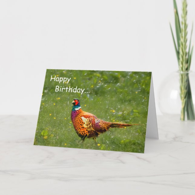Tarjeta de cumpleaños del faisán (Anverso)