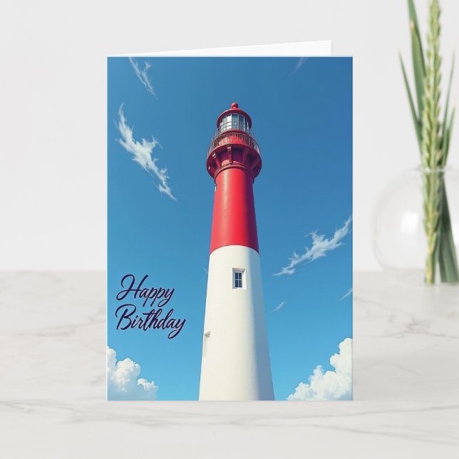Tarjeta de cumpleaños del faro alegre (Anverso)