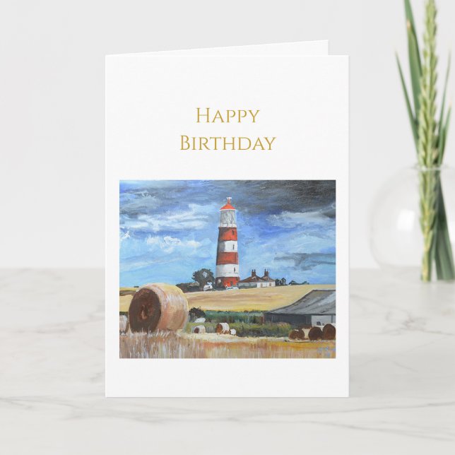 Tarjeta de cumpleaños del faro de Happisburgh (Anverso)