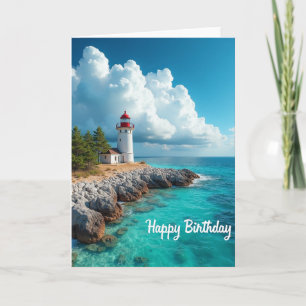 Tarjeta de cumpleaños del faro escénico
