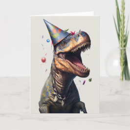 Tarjeta de cumpleaños del Fiesta Dinosaur