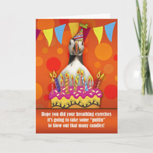 Tarjeta de cumpleaños del frailecillo de la
