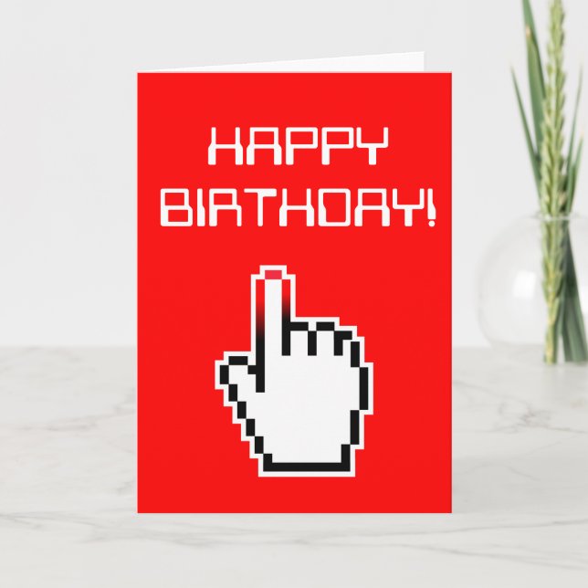 Tarjeta de cumpleaños del friki del ordenador (Anverso)