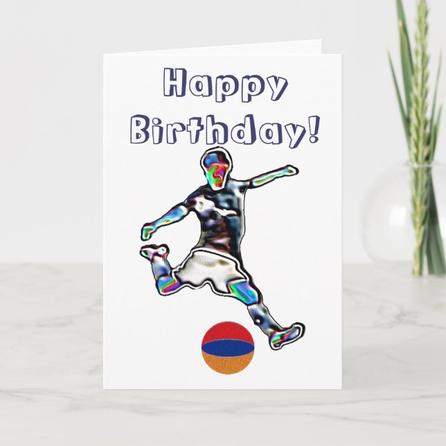 Tarjeta de cumpleaños del fútbol de Armenia (Anverso)