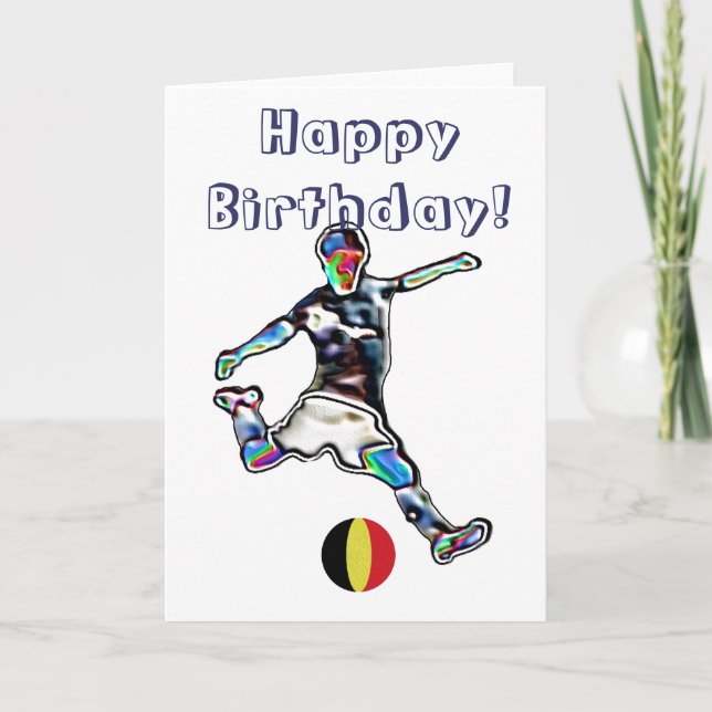 Tarjeta de cumpleaños del fútbol de Bélgica (Anverso)