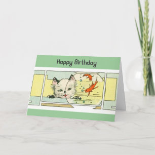 Tarjeta de cumpleaños del gatito