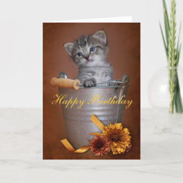Tarjeta de cumpleaños del gatito
