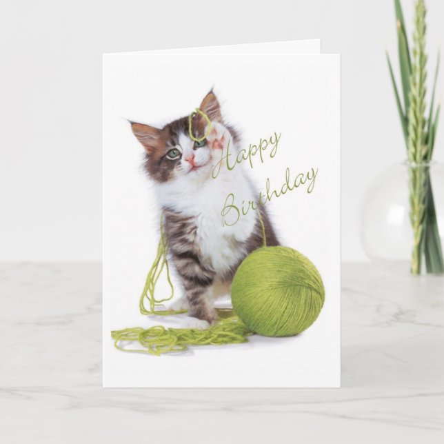 Tarjeta de cumpleaños del gato (Anverso)