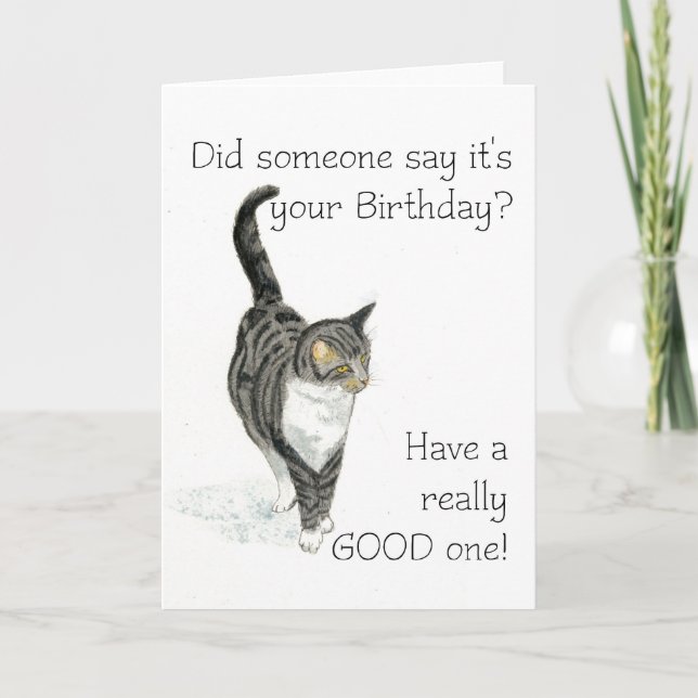 Tarjeta de cumpleaños del gato (Anverso)